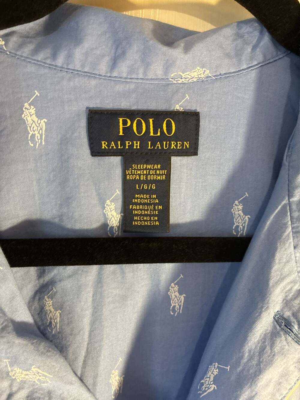 Polo Ralph Lauren Women's Long Sleeve Pajama Dress with All Over Polo Player Pri